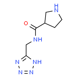 ChemSpider 2D Image | N-(1H-Tetrazol-5-ylmethyl)-3-pyrrolidinecarboxamide | C7H12N6O