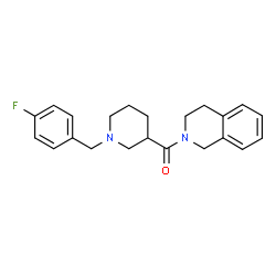 ChemSpider 2D Image | 3,4-Dihydro-2(1H)-isoquinolinyl[1-(4-fluorobenzyl)-3-piperidinyl]methanone | C22H25FN2O
