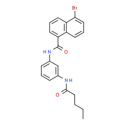 ChemSpider 2D Image | 5-Bromo-N-[3-(pentanoylamino)phenyl]-1-naphthamide | C22H21BrN2O2