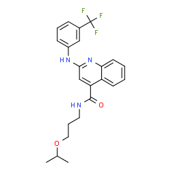ChemSpider 2D Image | N-(3-Isopropoxypropyl)-2-{[3-(trifluoromethyl)phenyl]amino}-4-quinolinecarboxamide | C23H24F3N3O2