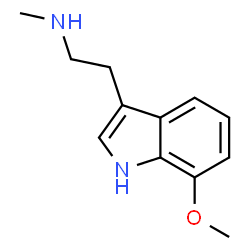 ChemSpider 2D Image | 2-(7-Methoxy-1H-indol-3-yl)-N-methylethanamine | C12H16N2O