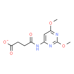 ChemSpider 2D Image | 4-[(2,6-Dimethoxy-4-pyrimidinyl)amino]-4-oxobutanoate | C10H12N3O5