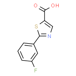 ChemSpider 2D Image | 2-(3-Fluorophenyl)-5-thiazolecarboxylic acid | C10H6FNO2S
