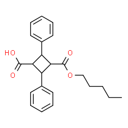 ChemSpider 2D Image | 3-[(Pentyloxy)carbonyl]-2,4-diphenylcyclobutanecarboxylic acid | C23H26O4