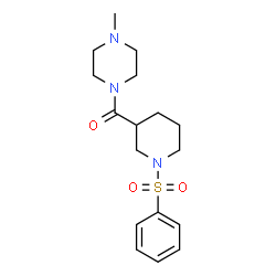 ChemSpider 2D Image | (4-Methyl-1-piperazinyl)[1-(phenylsulfonyl)-3-piperidinyl]methanone | C17H25N3O3S