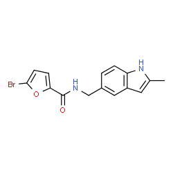 ChemSpider 2D Image | 5-Bromo-N-[(2-methyl-1H-indol-5-yl)methyl]-2-furamide | C15H13BrN2O2