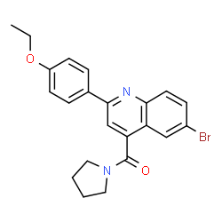 ChemSpider 2D Image | [6-Bromo-2-(4-ethoxyphenyl)-4-quinolinyl](1-pyrrolidinyl)methanone | C22H21BrN2O2