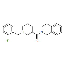 ChemSpider 2D Image | 3,4-Dihydro-2(1H)-isoquinolinyl[1-(2-fluorobenzyl)-3-piperidinyl]methanone | C22H25FN2O
