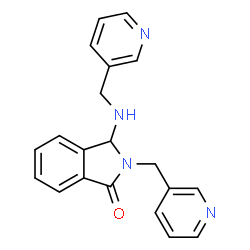 ChemSpider 2D Image | 2-(3-Pyridinylmethyl)-3-[(3-pyridinylmethyl)amino]-1-isoindolinone | C20H18N4O