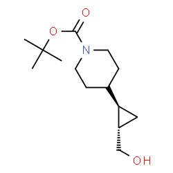 ChemSpider 2D Image | 2-Methyl-2-propanyl 4-[(1R,2S)-2-(hydroxymethyl)cyclopropyl]-1-piperidinecarboxylate | C14H25NO3