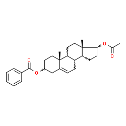 ChemSpider 2D Image | (8xi,9xi,14xi)-17-Acetoxyandrost-5-en-3-yl benzoate | C28H36O4