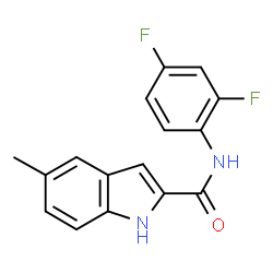 ChemSpider 2D Image | N-(2,4-Difluorophenyl)-5-methyl-1H-indole-2-carboxamide | C16H12F2N2O