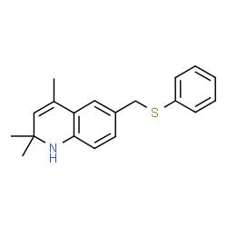 ChemSpider 2D Image | 2,2,4-trimethyl-6-((phenylthio)methyl)-1,2-dihydroquinoline | C19H21NS