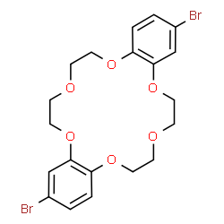 ChemSpider 2D Image | 2,13-Dibromo-6,7,9,10,17,18,20,21-octahydrodibenzo[b,k][1,4,7,10,13,16]hexaoxacyclooctadecine | C20H22Br2O6