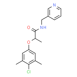 ChemSpider 2D Image | 2-(4-Chloro-3,5-dimethylphenoxy)-N-(3-pyridinylmethyl)propanamide | C17H19ClN2O2