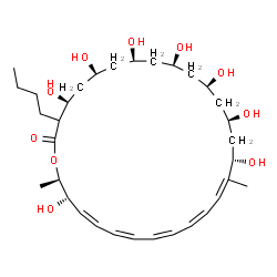 ChemSpider 2D Image | (4S,6S,8S,10R,12R,14R,16S,17Z,19Z,21Z,23Z,25Z,27S,28R)-3-Butyl-4,6,8,10,12,14,16,27-octahydroxy-17,28-dimethyloxacyclooctacosa-17,19,21,23,25-pentaen-2-one | C33H54O10