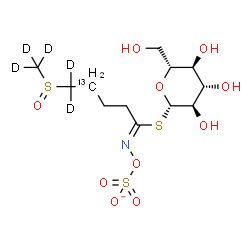 ChemSpider 2D Image | 1-S-[(1Z)-5-[(~2~H_3_)Methylsulfinyl]-N-(sulfonatooxy)(4-~13~C,5,5-~2~H_2_)pentanimidoyl]-1-thio-beta-D-glucopyranose | C1113CH17D5NO10S3