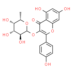 ChemSpider 2D Image | 5,7-Dihydroxy-2-(4-hydroxyphenyl)-4-oxo-4H-chromen-3-yl 6-deoxy-L-galactopyranoside | C21H20O10