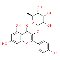 ChemSpider 2D Image | 5,7-Dihydroxy-2-(4-hydroxyphenyl)-4-oxo-4H-chromen-3-yl (2xi)-6-deoxy-L-ribo-hexopyranoside | C21H20O10