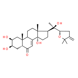 ChemSpider 2D Image | (2beta,3beta,5beta,9xi)-2,3,14,20-Tetrahydroxy-22,25-epoxyergosta-7,24(28)-dien-6-one | C28H42O6