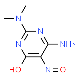 ChemSpider 2D Image | 6-Amino-2-(dimethylamino)-5-nitrosopyrimidin-4-ol | C6H9N5O2