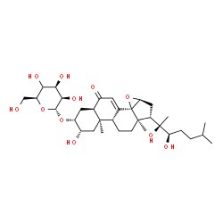 ChemSpider 2D Image | (2beta,3beta,5beta,15alpha,22R)-2,20,22-Trihydroxy-6-oxo-14,15-epoxycholest-7-en-3-yl (4xi)-alpha-L-lyxo-hexopyranoside | C33H52O11