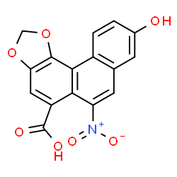 ChemSpider 2D Image | 9-Hydroxy-6-nitrophenanthro[3,4-d][1,3]dioxole-5-carboxylic acid | C16H9NO7