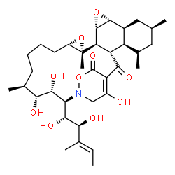 ChemSpider 2D Image | (3S,4R,5R,7S,9S,10R,12S,13R,16S,21S,22R,23R,24R)-24-[(1R,2S,3E)-1,2-Dihydroxy-3-methyl-3-penten-1-yl]-22,23,28-trihydroxy-5,7,14,21-tetramethyl-11,15,26-trioxa-25-azahexacyclo[23.2.2.0~3,13~.0~4,9~.0~
10,12~.0~14,16~]nonacos-1(28)-ene-2,27-dione | C35H53NO10