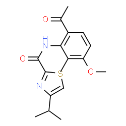 ChemSpider 2D Image | N-(6-acetyl-3-methoxy-2-methyl-phenyl)-4-isopropyl-thiazole-2-carboxamide | C17H20N2O3S