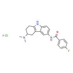 ChemSpider 2D Image | N-[6-(dimethylamino)-6,7,8,9-tetrahydro-5H-carbazol-3-yl]-4-fluoro-benzamide hydrochloride | C21H23ClFN3O