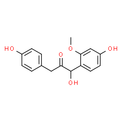 ChemSpider 2D Image | 1-Hydroxy-1-(4-hydroxy-2-methoxyphenyl)-3-(4-hydroxyphenyl)acetone | C16H16O5