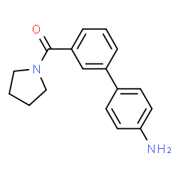 ChemSpider 2D Image | (4'-Amino-3-biphenylyl)(1-pyrrolidinyl)methanone | C17H18N2O