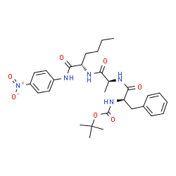 ChemSpider 2D Image | N-{[(2-Methyl-2-propanyl)oxy]carbonyl}-D-phenylalanyl-L-alanyl-N-(4-nitrophenyl)-L-norleucinamide | C29H39N5O7