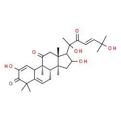 ChemSpider 2D Image | (9alpha,17xi,20xi,23E)-2,16,20,25-Tetrahydroxy-9,10,14-trimethyl-4,9-cyclo-9,10-secocholesta-2,5,23-triene-1,11,22-trione | C30H42O7