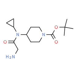 ChemSpider 2D Image | 2-Methyl-2-propanyl 4-[cyclopropyl(glycyl)amino]-1-piperidinecarboxylate | C15H27N3O3