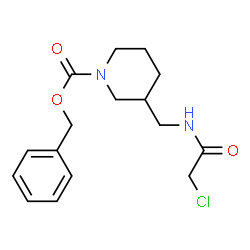 ChemSpider 2D Image | BENZYL 3-[(2-CHLOROACETAMIDO)METHYL]PIPERIDINE-1-CARBOXYLATE | C16H21ClN2O3