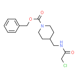 ChemSpider 2D Image | BENZYL 4-[(2-CHLOROACETAMIDO)METHYL]PIPERIDINE-1-CARBOXYLATE | C16H21ClN2O3