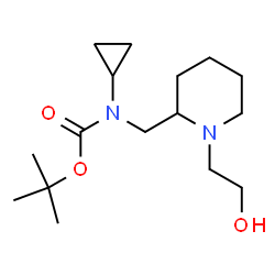 ChemSpider 2D Image | TERT-BUTYL N-CYCLOPROPYL-N-{[1-(2-HYDROXYETHYL)PIPERIDIN-2-YL]METHYL}CARBAMATE | C16H30N2O3