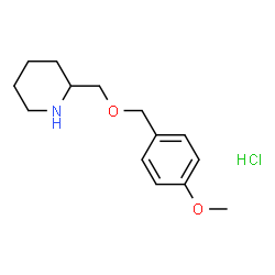 ChemSpider 2D Image | 2-{[(4-Methoxybenzyl)oxy]methyl}piperidine hydrochloride (1:1) | C14H22ClNO2