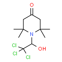 ChemSpider 2D Image | 2,2,6,6-Tetramethyl-1-(2,2,2-trichloro-1-hydroxyethyl)-4-piperidinone | C11H18Cl3NO2