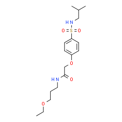 ChemSpider 2D Image | N-(3-Ethoxypropyl)-2-[4-(isobutylsulfamoyl)phenoxy]acetamide | C17H28N2O5S