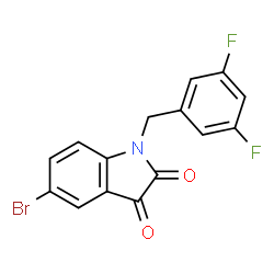 ChemSpider 2D Image | 5-Bromo-1-(3,5-difluorobenzyl)-1H-indole-2,3-dione | C15H8BrF2NO2