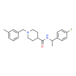 ChemSpider 2D Image | N-[1-(4-Fluorophenyl)ethyl]-1-(3-methylbenzyl)-4-piperidinecarboxamide | C22H27FN2O