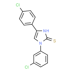 ChemSpider 2D Image | 1-(3-Chlorophenyl)-4-(4-chlorophenyl)-1,3-dihydro-2H-imidazole-2-thione | C15H10Cl2N2S