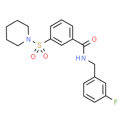 ChemSpider 2D Image | N-(3-Fluorobenzyl)-3-(1-piperidinylsulfonyl)benzamide | C19H21FN2O3S