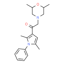 ChemSpider 2D Image | 2-(2,6-Dimethyl-4-morpholinyl)-1-(2,5-dimethyl-1-phenyl-1H-pyrrol-3-yl)ethanone | C20H26N2O2