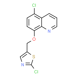 ChemSpider 2D Image | 5-Chloro-8-[(2-chloro-1,3-thiazol-5-yl)methoxy]quinoline | C13H8Cl2N2OS