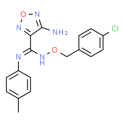 ChemSpider 2D Image | 4-Amino-N-[(4-chlorobenzyl)oxy]-N'-(4-methylphenyl)-1,2,5-oxadiazole-3-carboximidamide | C17H16ClN5O2