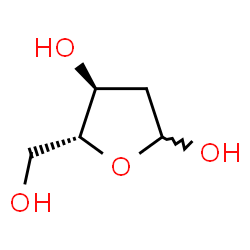 ChemSpider 2D Image | 2-Deoxy-D-erythro-pentofuranose | C5H10O4