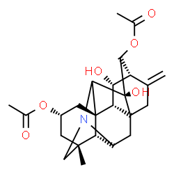 ChemSpider 2D Image | (2alpha,11alpha,13R,20xi)-11,14-Dihydroxyhetisan-2,13-diyl diacetate | C24H31NO6